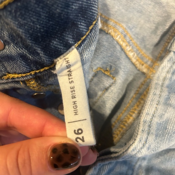 Pacsun High Rise Straight 2 Tone Jeans - Picture 5 of 6